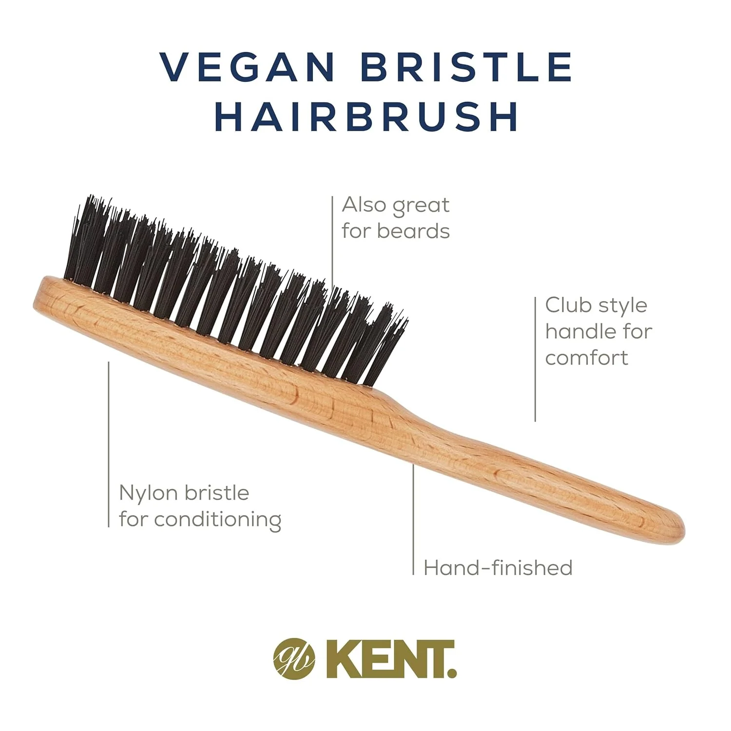 Vegan Bristle Hair and Beard Brush - Image 4